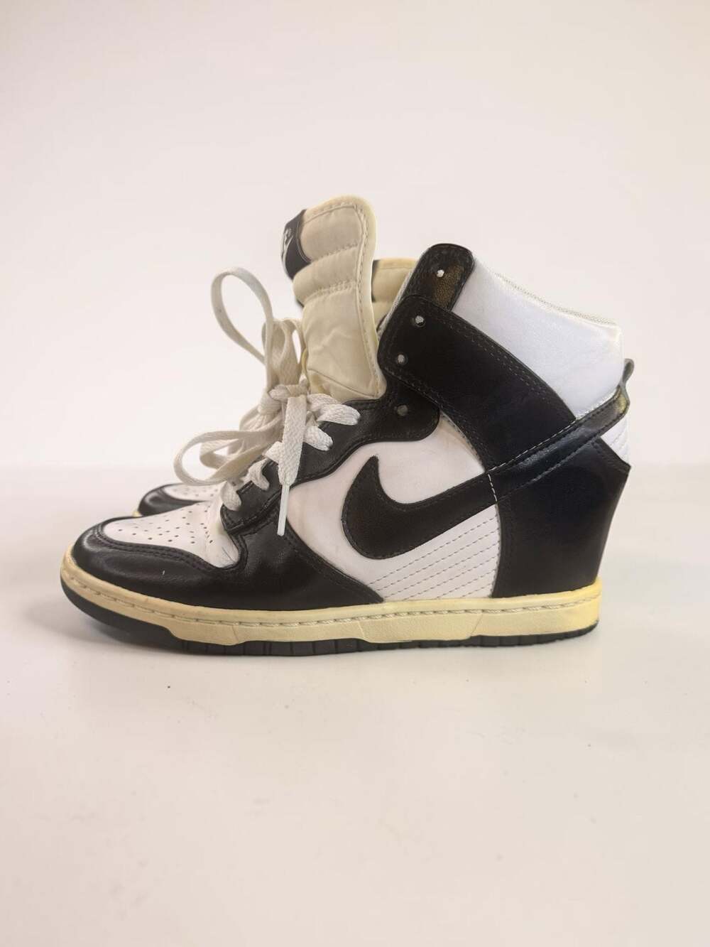 Nike Dunk Sky Hi Black White Wedge Sneakers Size 7